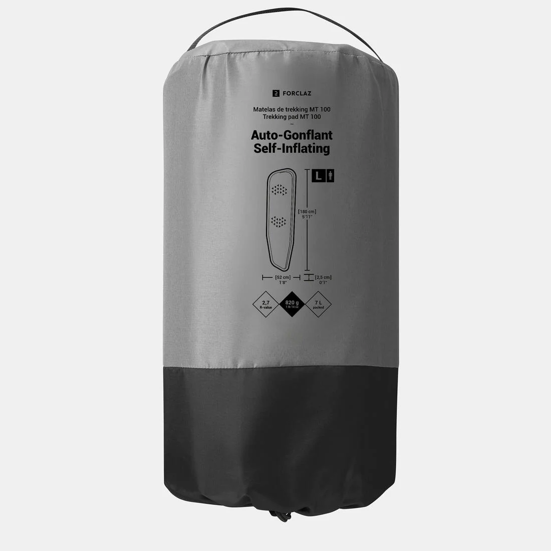 Aislante autohinchable de trekking, talla L, 180 x 52 cm, MT100 - Image 8