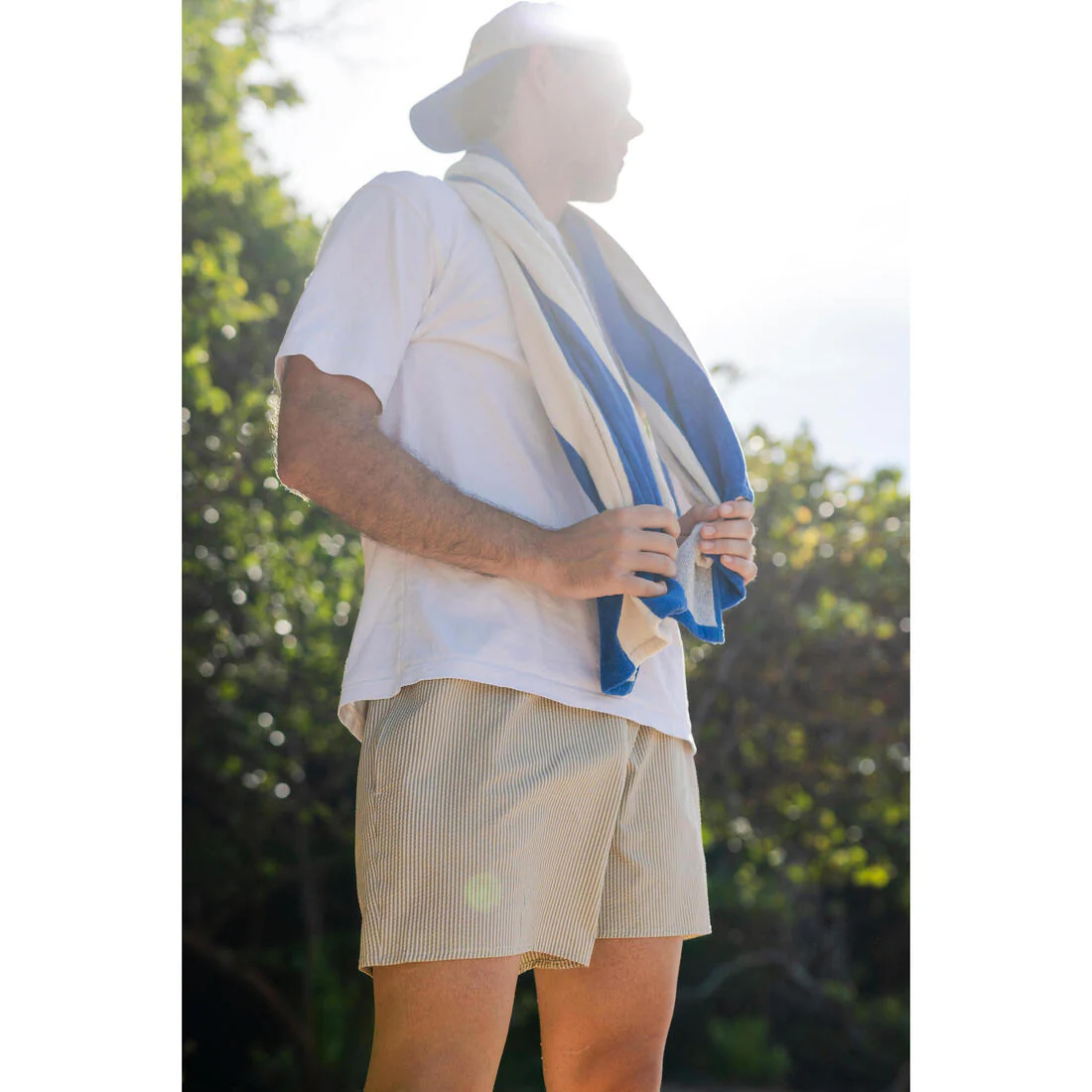 Boardshort Corto Surf 100 Hombre Caqui Texturizado 15" - Image 8