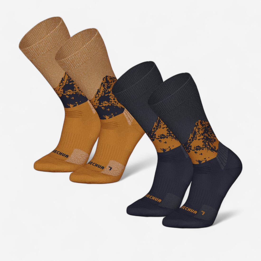 CALCETINES CÁLIDOS DE SENDERISMO SH500 MID X2