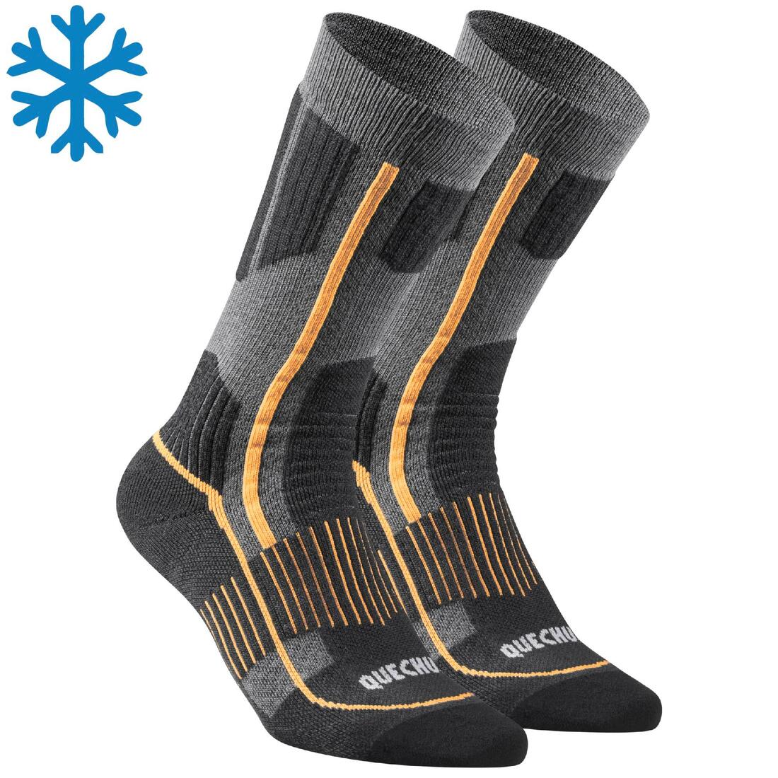 CALCETINES CÁLIDOS DE SENDERISMO SH500 MOUNTAIN MID X2