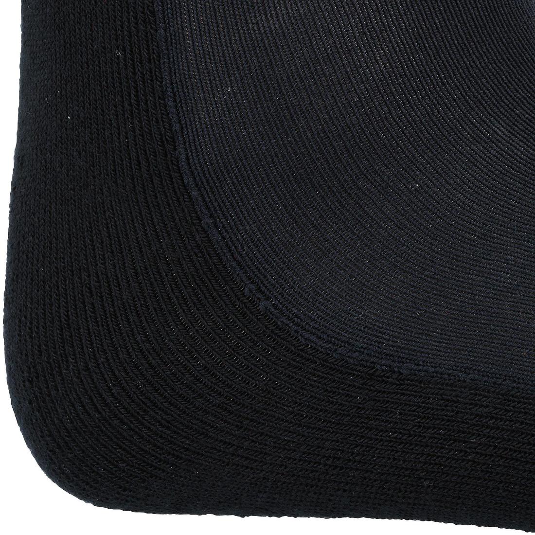 CALCETINES EQUITACIÓN 100 ADULTO NEGRO RAYAS BLANCAS Y GRISES - Image 3