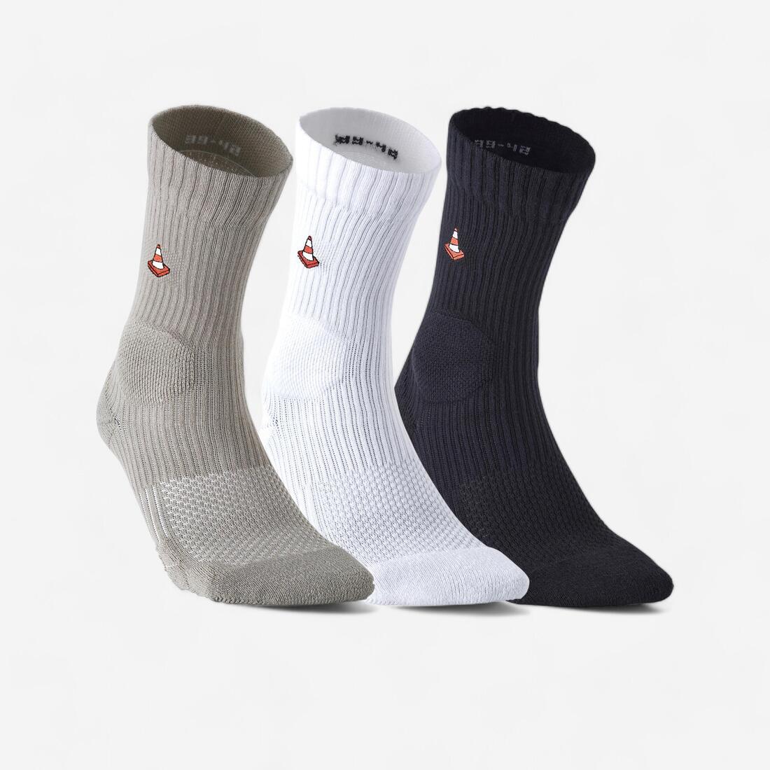 CALCETINES MEDIA CAÑA PARA SKATEBOARD SK100 X3