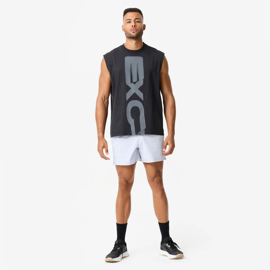 Camiseta Sin Mangas Musculación Hombre Negro Oversize - Image 2