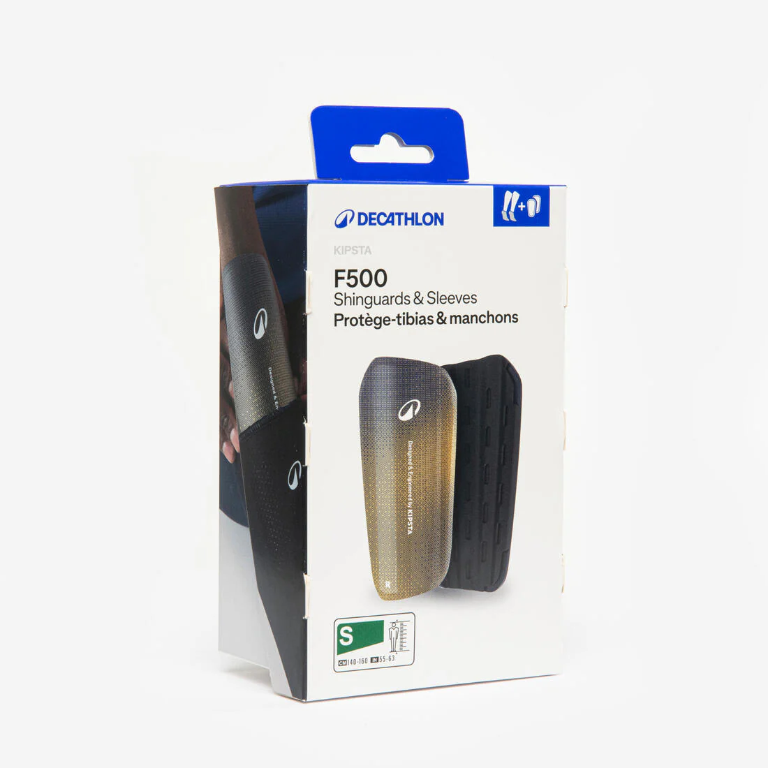 Espinilleras de fútbol con perneras de sujeción niño, F500 azul - Image 6
