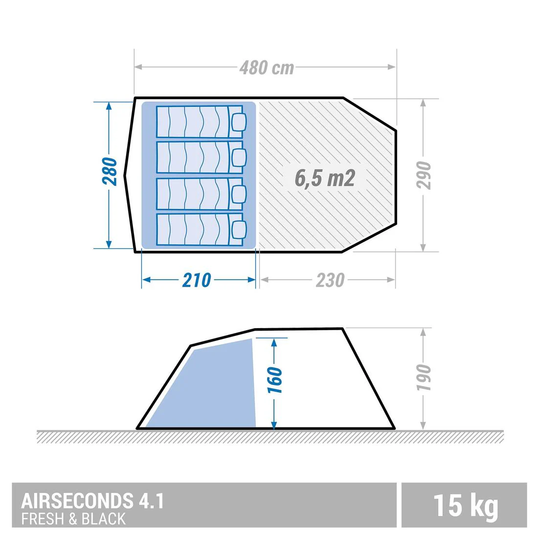 CARPA INFLABLE 4 PERSONAS FRESH & BLACK AIR SECONDS 4.1 - Image 4