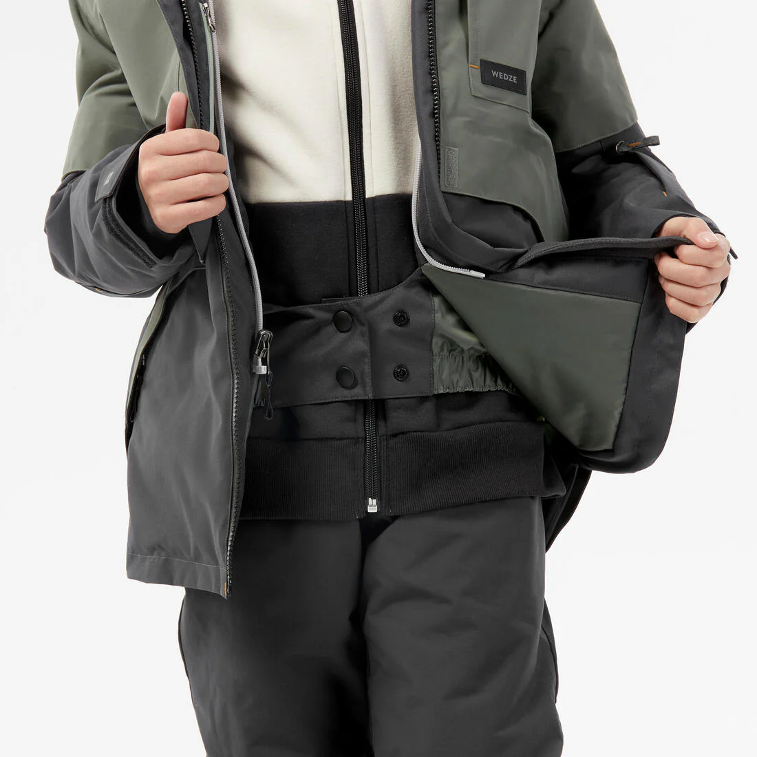 CHAQUETA DE SNOWBOARD NIÑOS LARGA Y MUY RESISTENTE - SNB 500 - CAQUI - Image 4
