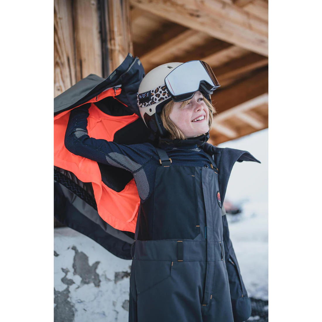 CHAQUETA DE SNOWBOARD NIÑOS LARGA Y MUY RESISTENTE - SNB 500 - CAQUI - Image 9