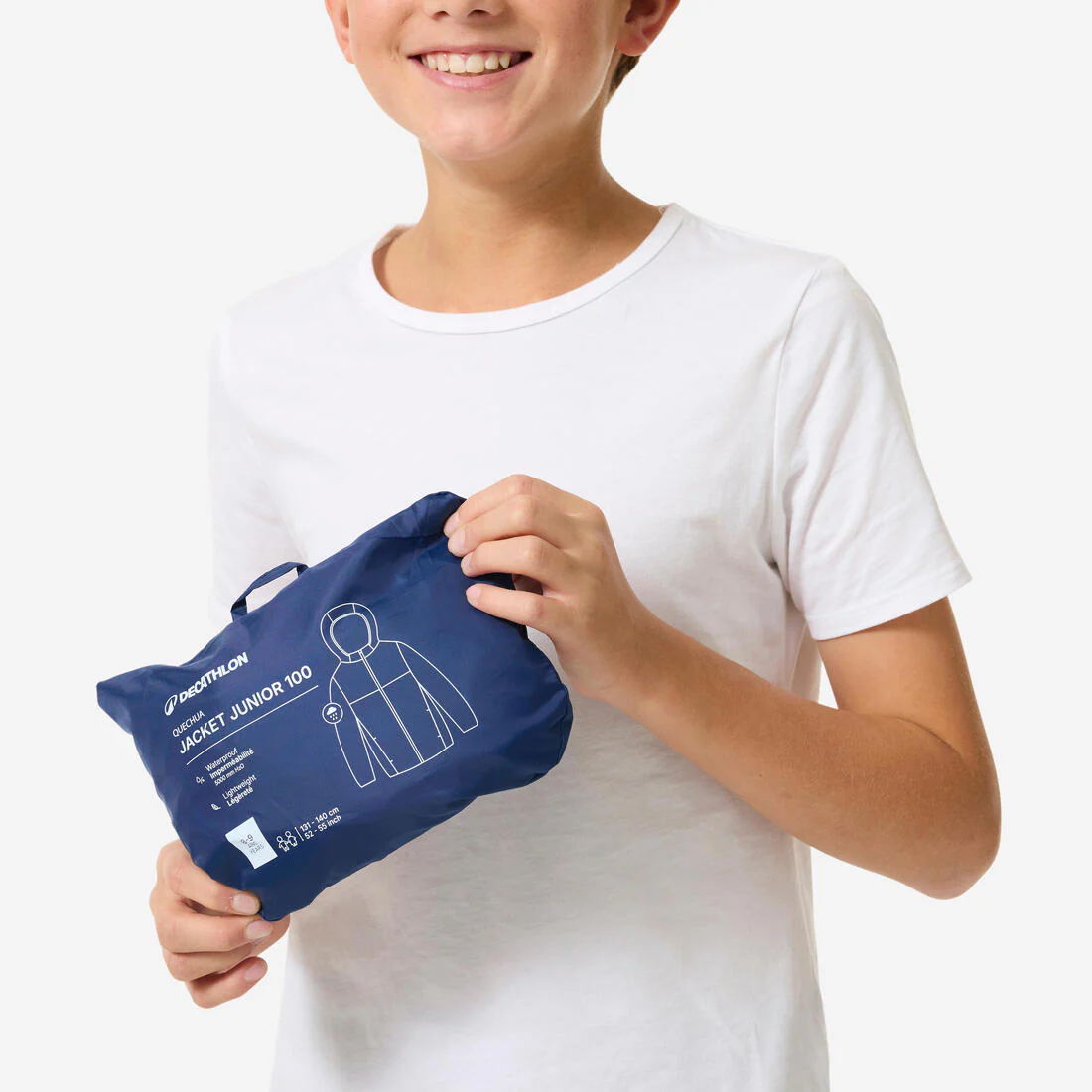 Chaqueta impermeable de senderismo niños 7-15 años, MH100 zip - Image 13