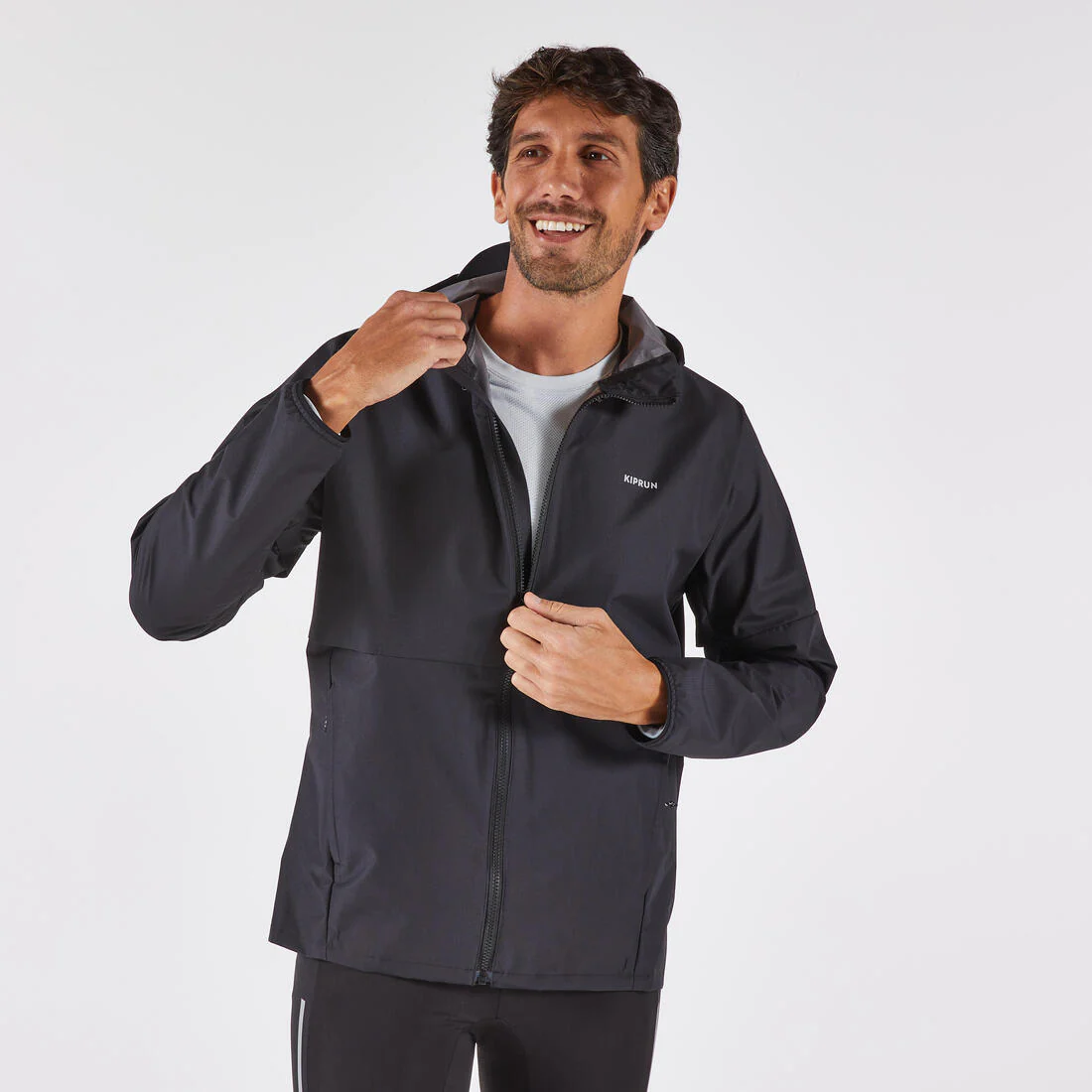 Chaqueta impermeable Run 100 hombre negra