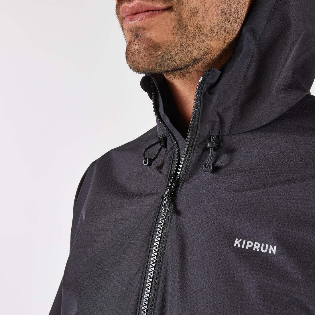 Chaqueta impermeable Run 100 hombre negra - Image 4