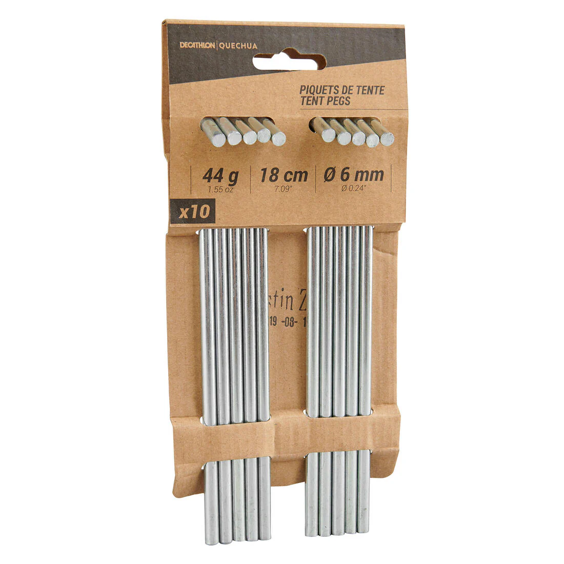 Piquetas para tienda de campaña de acero reciclado 18 cm x 10