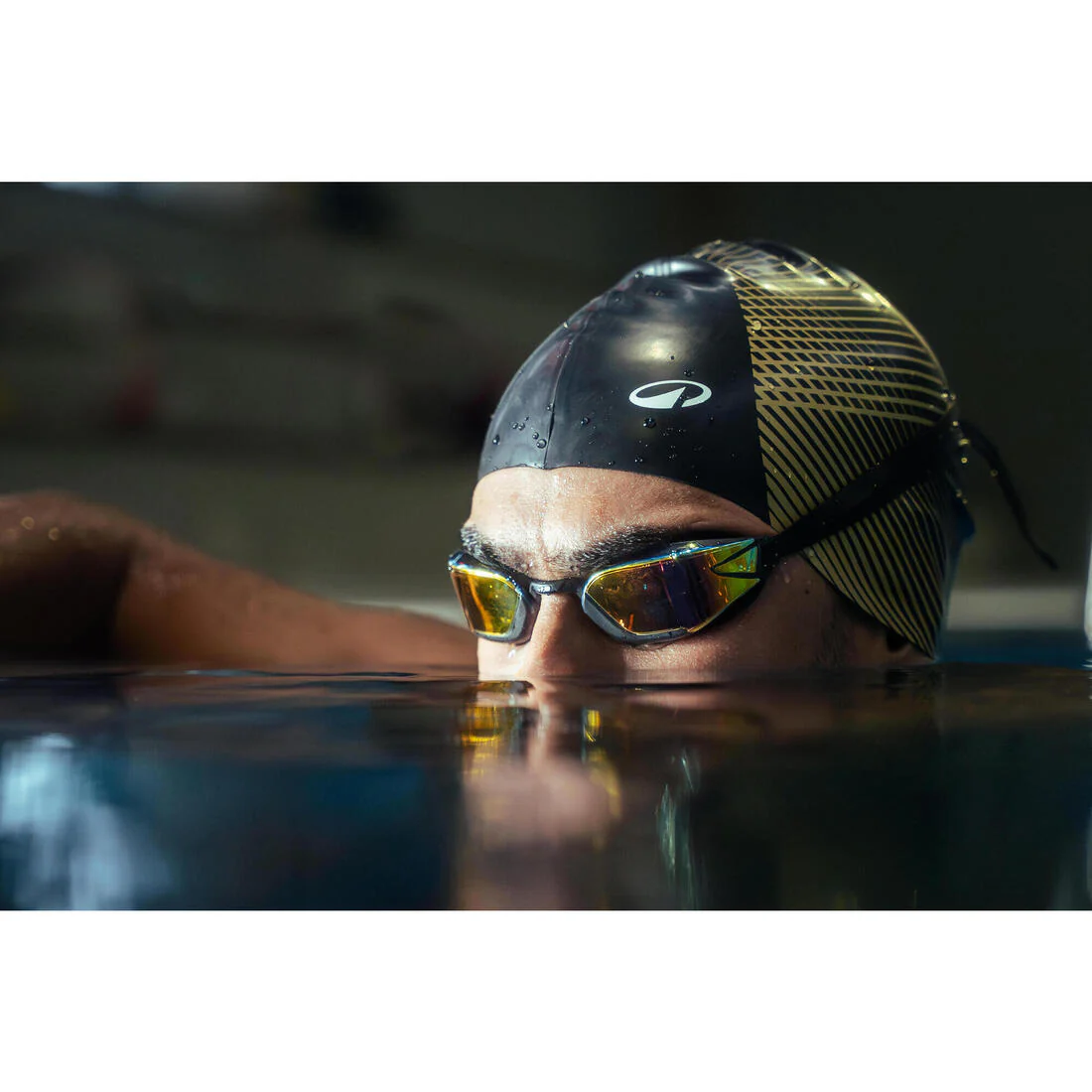 GORRO NATACIÓN AZUL NEGRO TERM SILICONA TALLA ÚNICA - Image 48