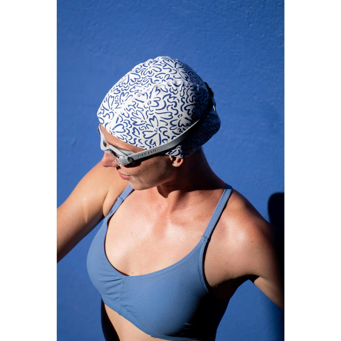 GORRO NATACIÓN LINE BLANCO ROJO PUNTO REVESTIDO TEJIDO ESTAMPADO TALLA M - Image 21