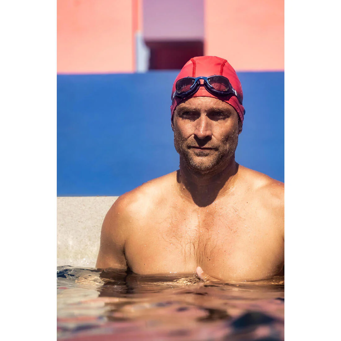 GORRO NATACIÓN LINE BLANCO ROJO PUNTO REVESTIDO TEJIDO ESTAMPADO TALLA M - Image 35