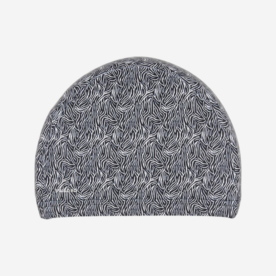 GORRO NATACIÓN BLANCO NEGRO ESTAMPADO ZEBRA PUNTO TALLA M - Image 2