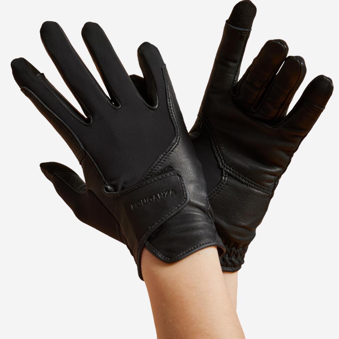 GUANTES EQUITACIÓN ADULTOS NEGRO