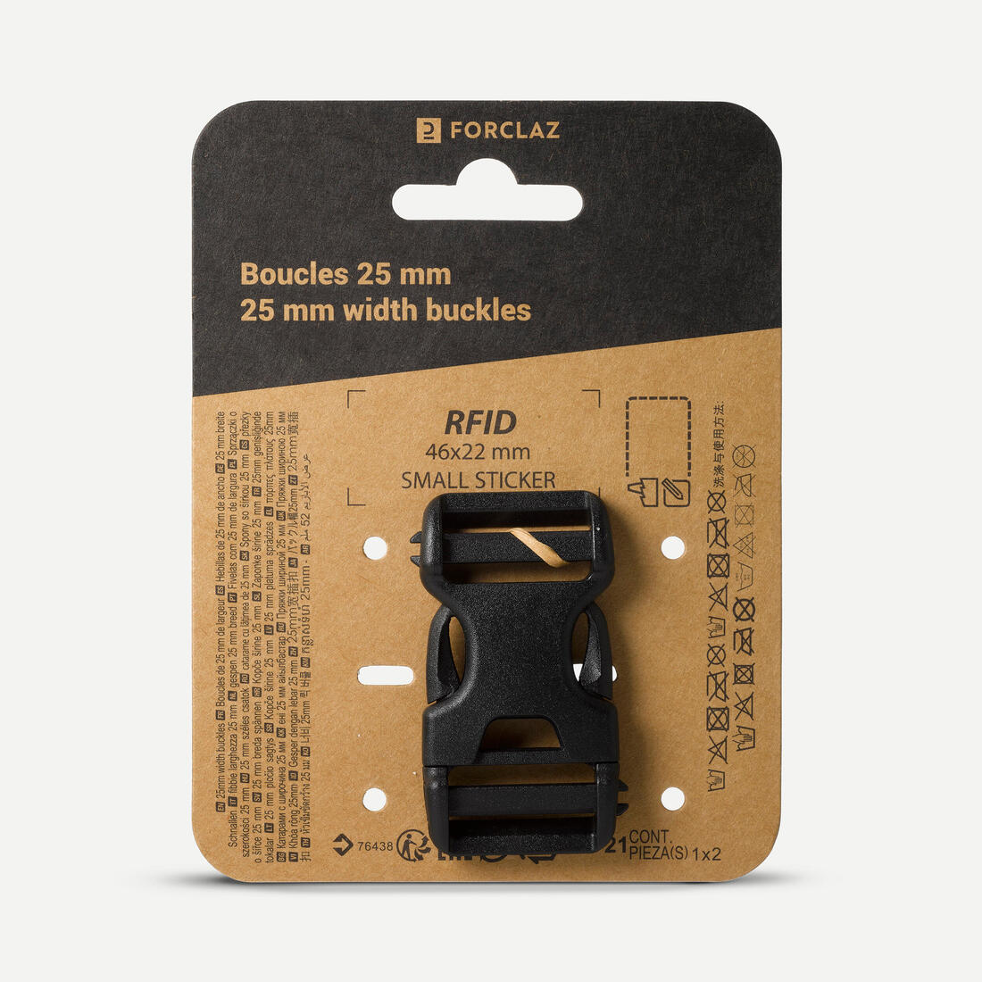 HEBILLA DE AJUSTE PARA MOCHILA CON DOBLE PIN LOCK 25 MM