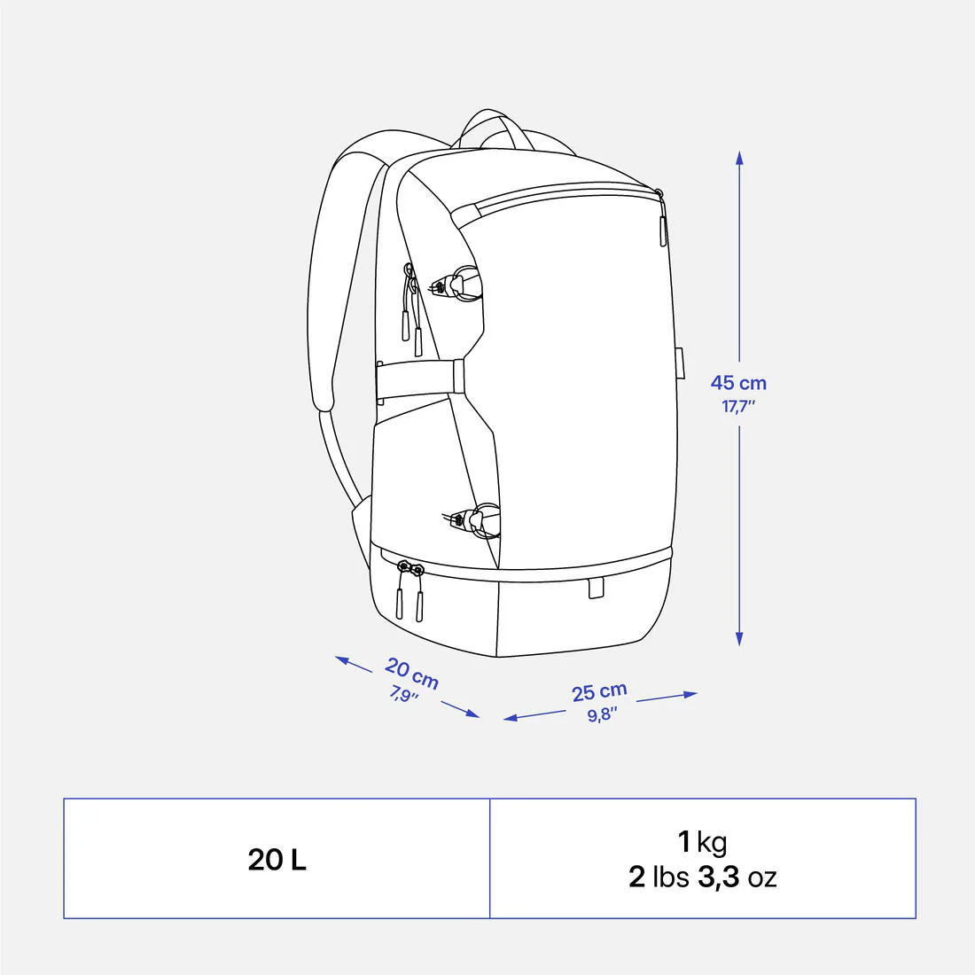 MOCHILA DE SENDERISMO ISOTÉRMICA 20L NH500 ARPENAZ ICE - Image 3