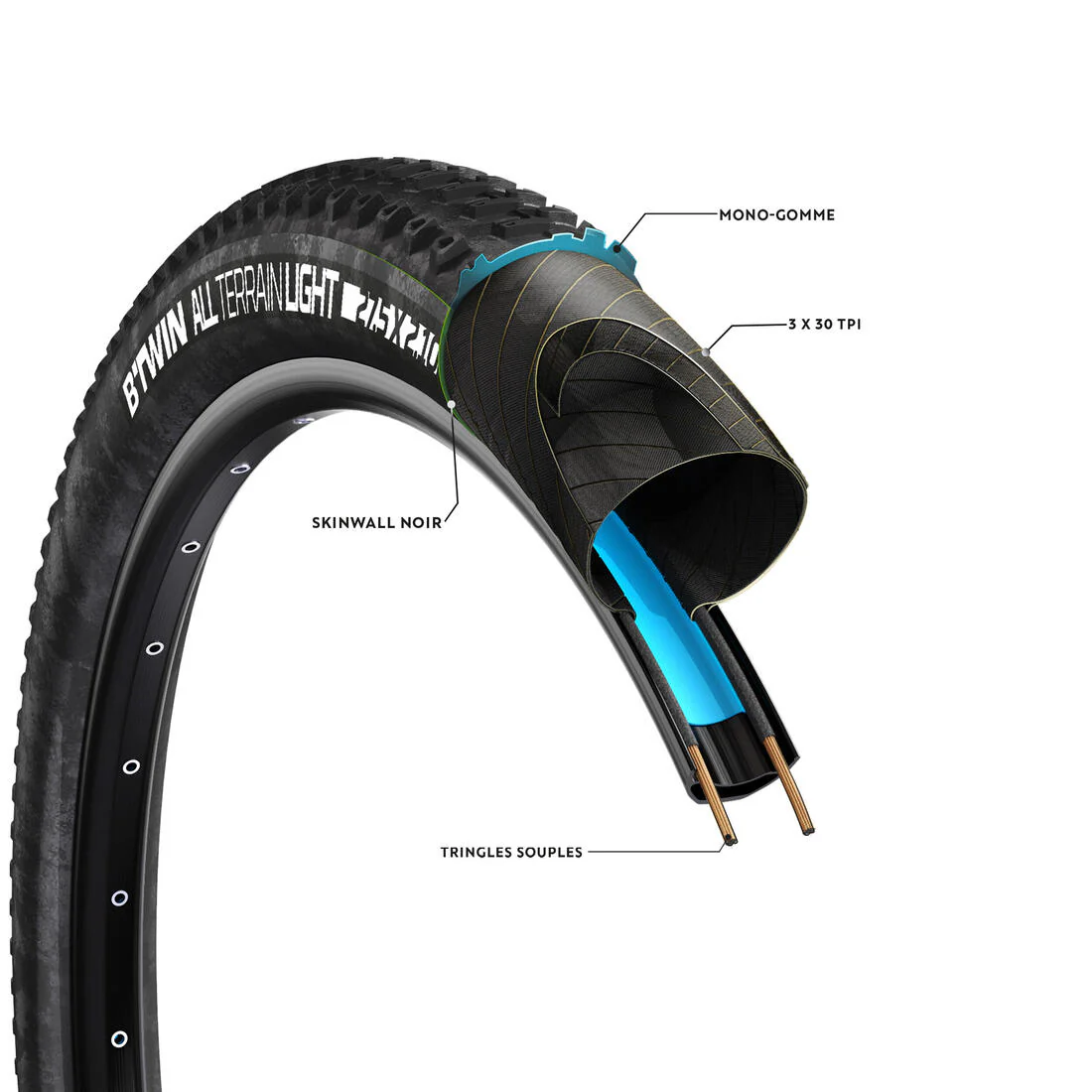 NEUMÁTICO MTB ALL TERRAIN 9 SPEED 27,5 x 2,10 TUBELESS READY - Image 3