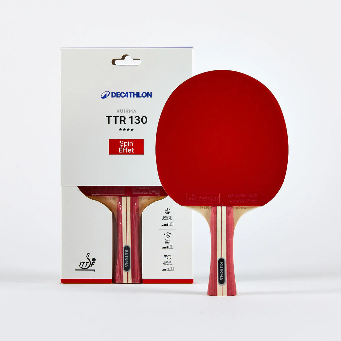 PALA DE PING-PONG TTR 130 SPIN 4* ITTF ESCUELA/CLUB