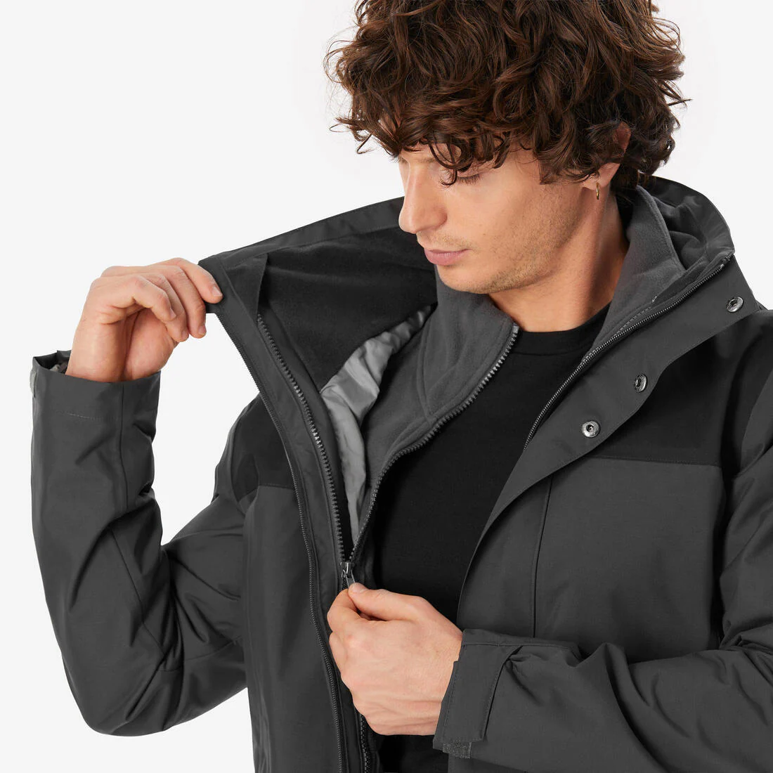 CHAQUETA 3EN1 DE SENDERISMO HOMBRE 0 °C NH100 IMPERMEABLE - Image 11