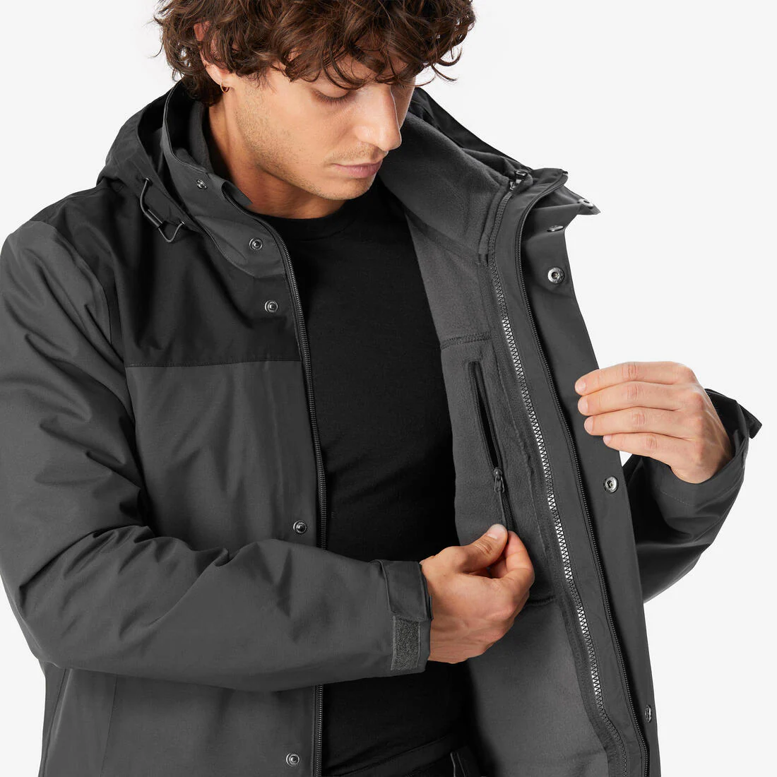 CHAQUETA 3EN1 DE SENDERISMO HOMBRE 0 °C NH100 IMPERMEABLE - Image 36