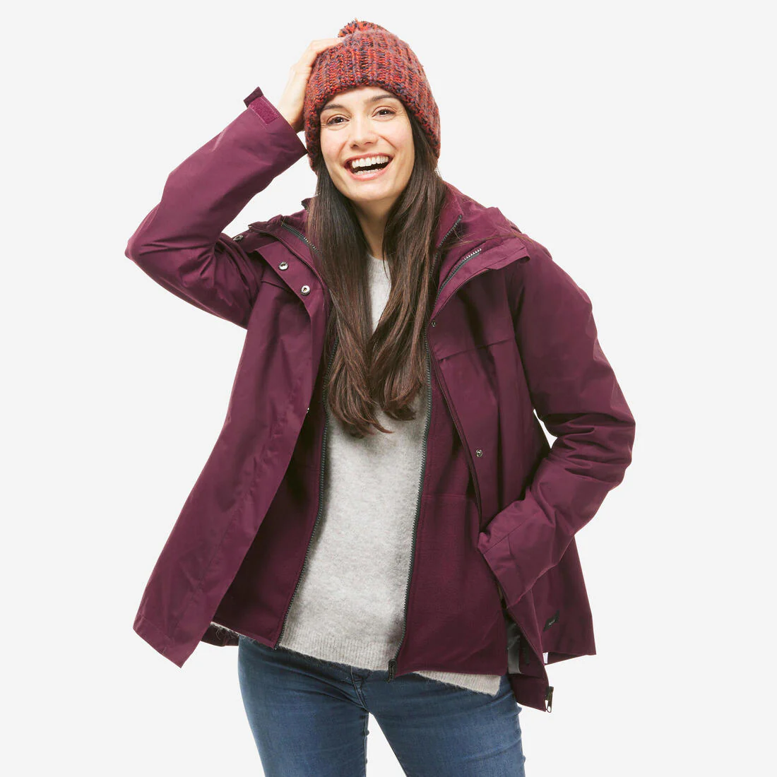 CHAQUETA 3EN1 DE SENDERISMO MUJER 0 °C NH100 IMPERMEABLE - Image 2