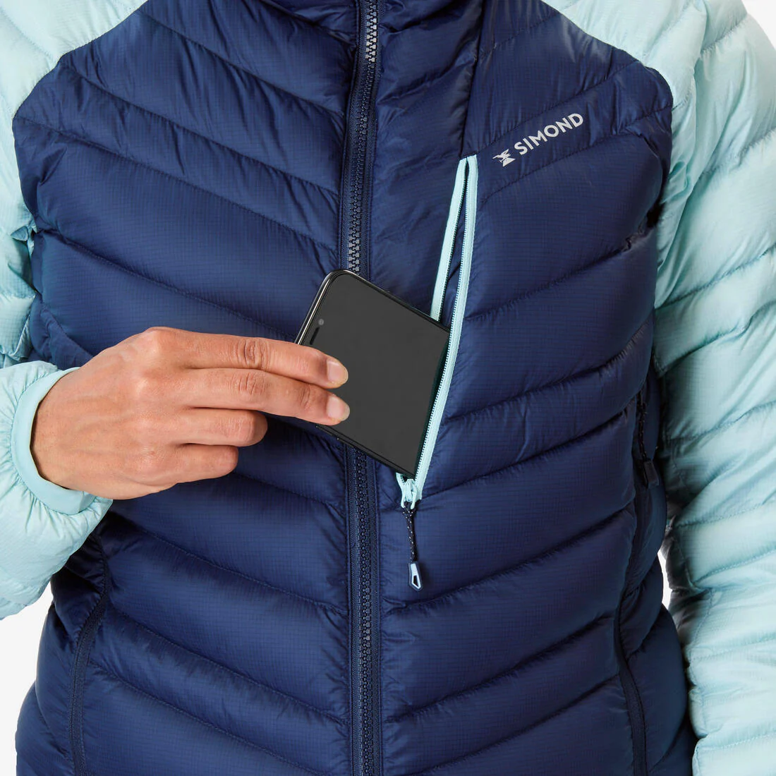 Chaqueta acolchada Plumón Alpinismo Mujer - Azul marino/azul ártico - Image 6