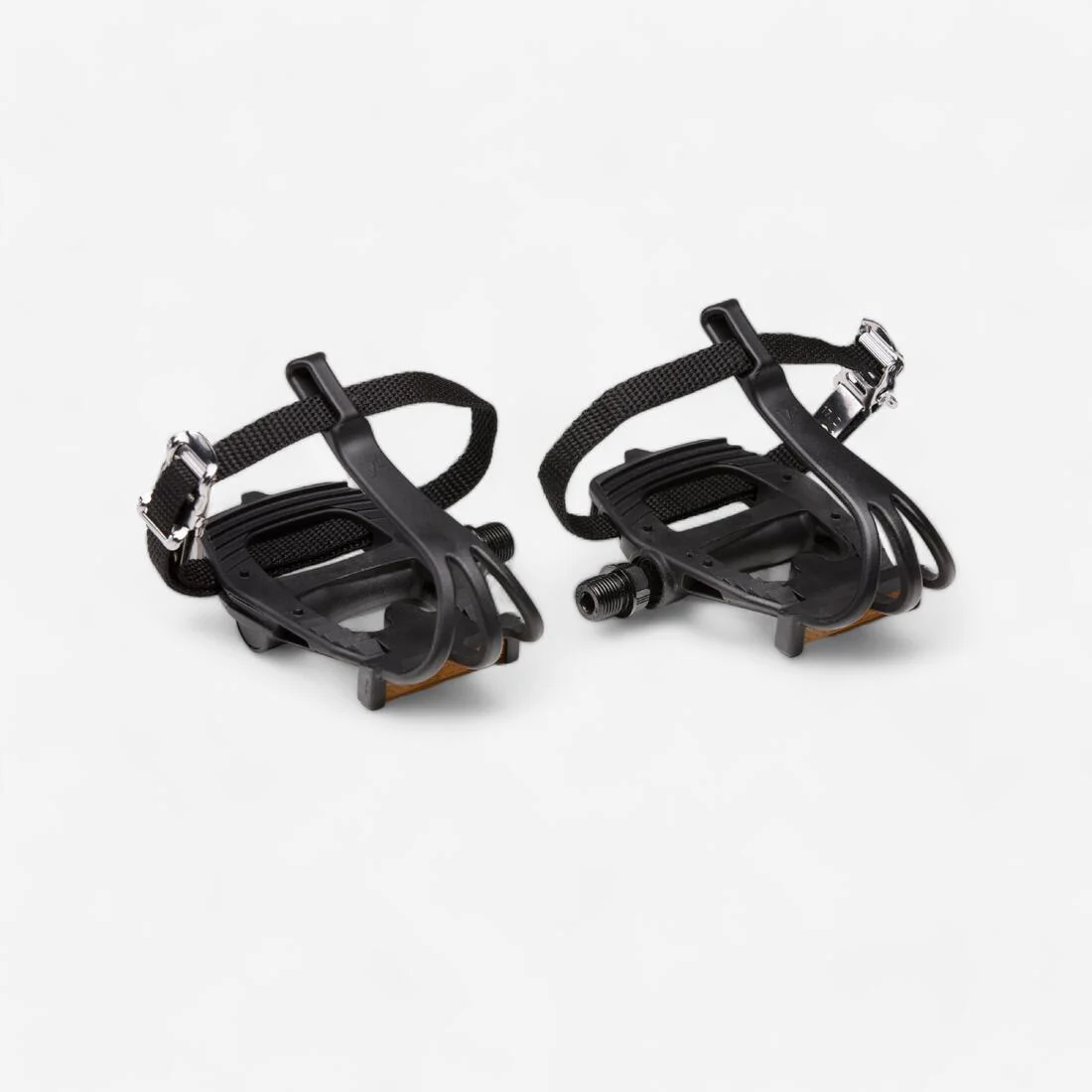 PEDALES PARA BICICLETA DE RUTA CON PUNTERAS NEGRO 100