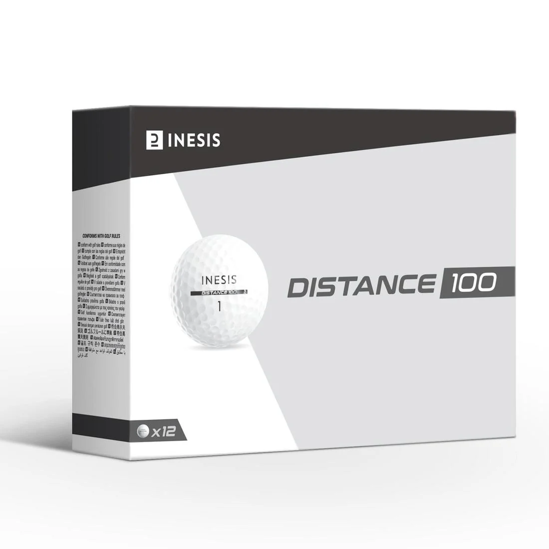 PELOTAS GOLF x12 INESIS DISTANCE 100