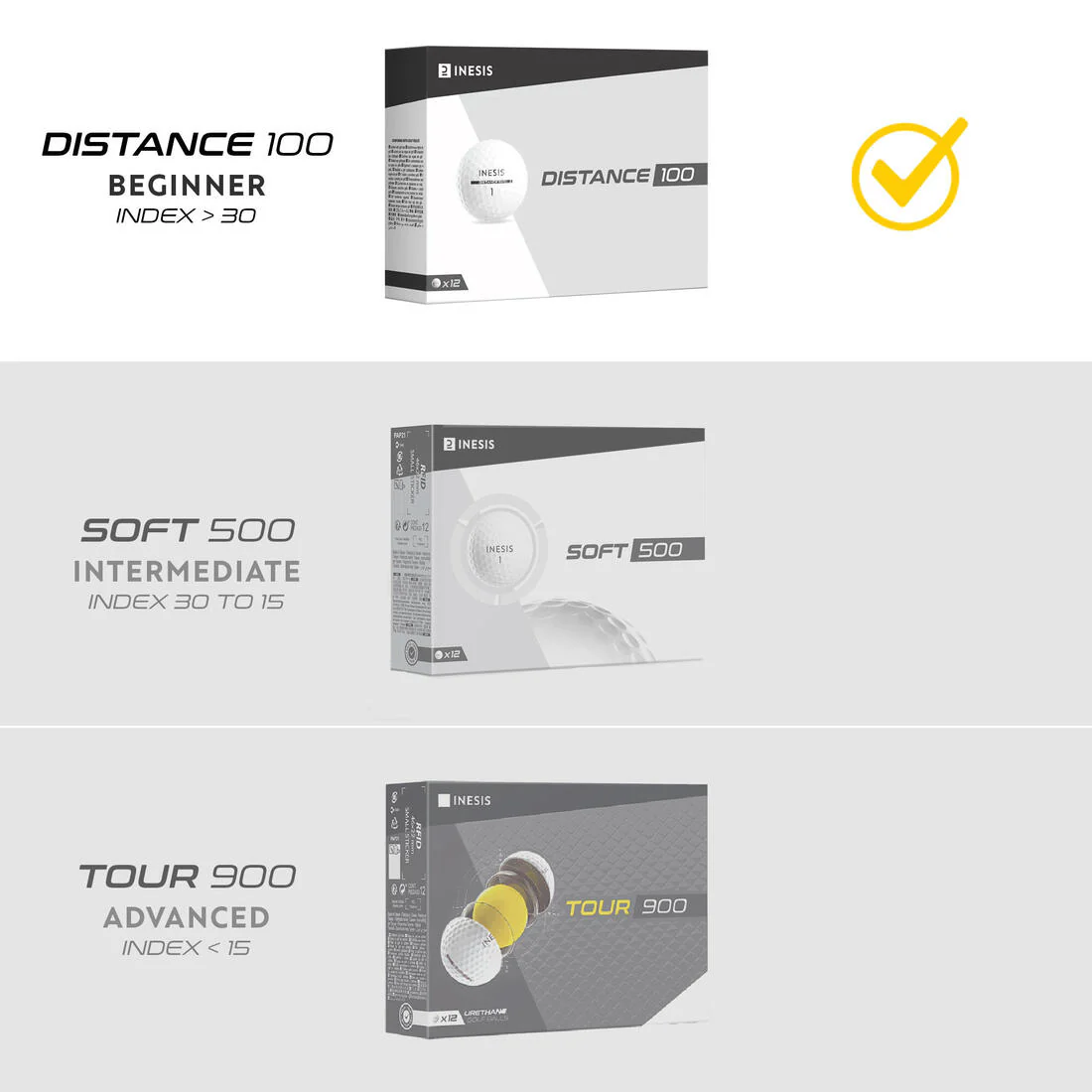 PELOTAS GOLF x12 INESIS DISTANCE 100 - Image 10