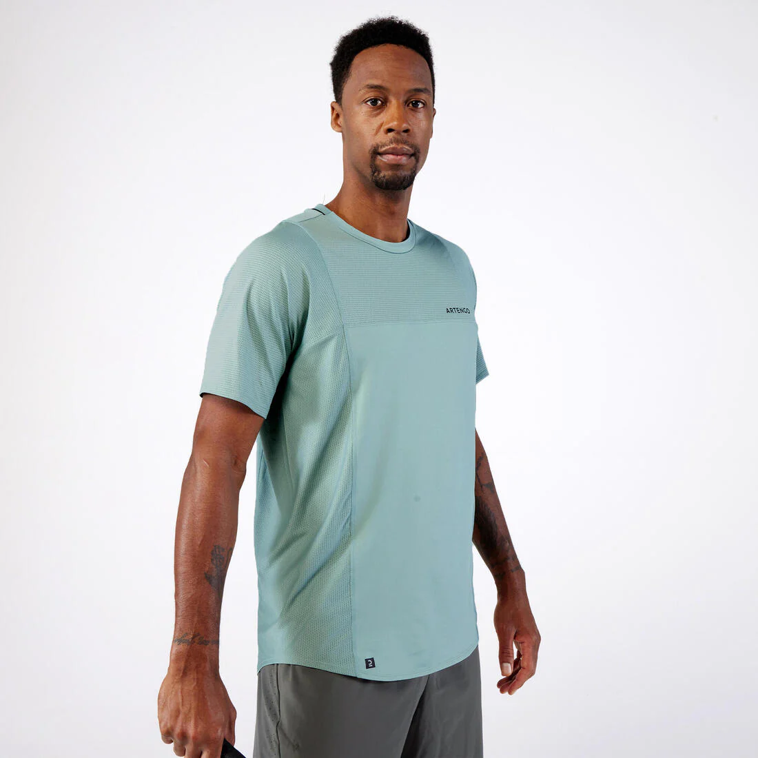 POLERA DE TENIS MANGA CORTA HOMBRE ARTENGO DRY MARINO GAËL MONFILS - Image 24