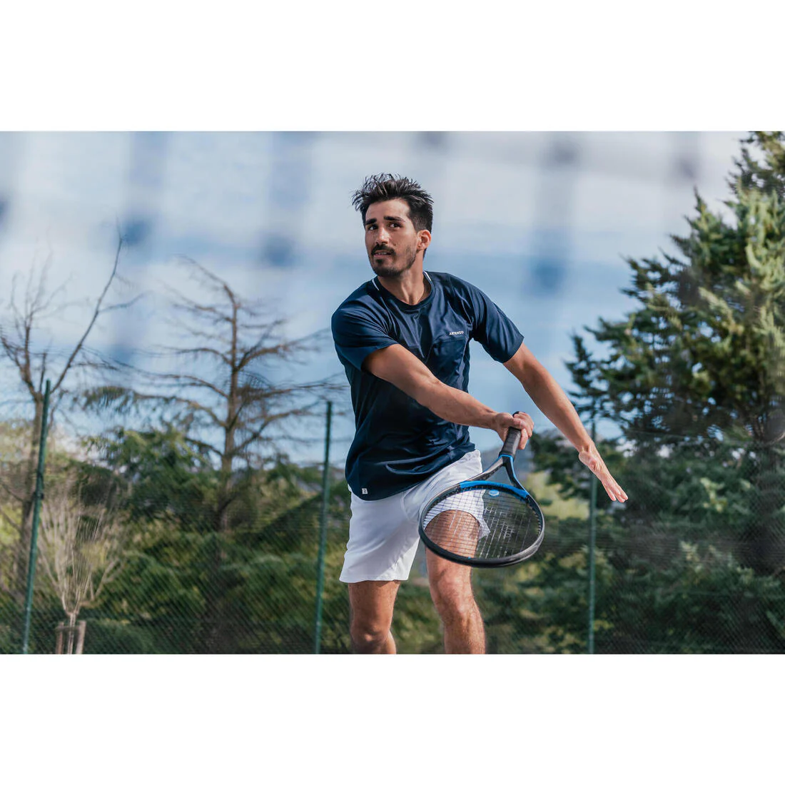 POLERA DE TENIS MANGA CORTA HOMBRE ARTENGO DRY MARINO GAËL MONFILS - Image 28