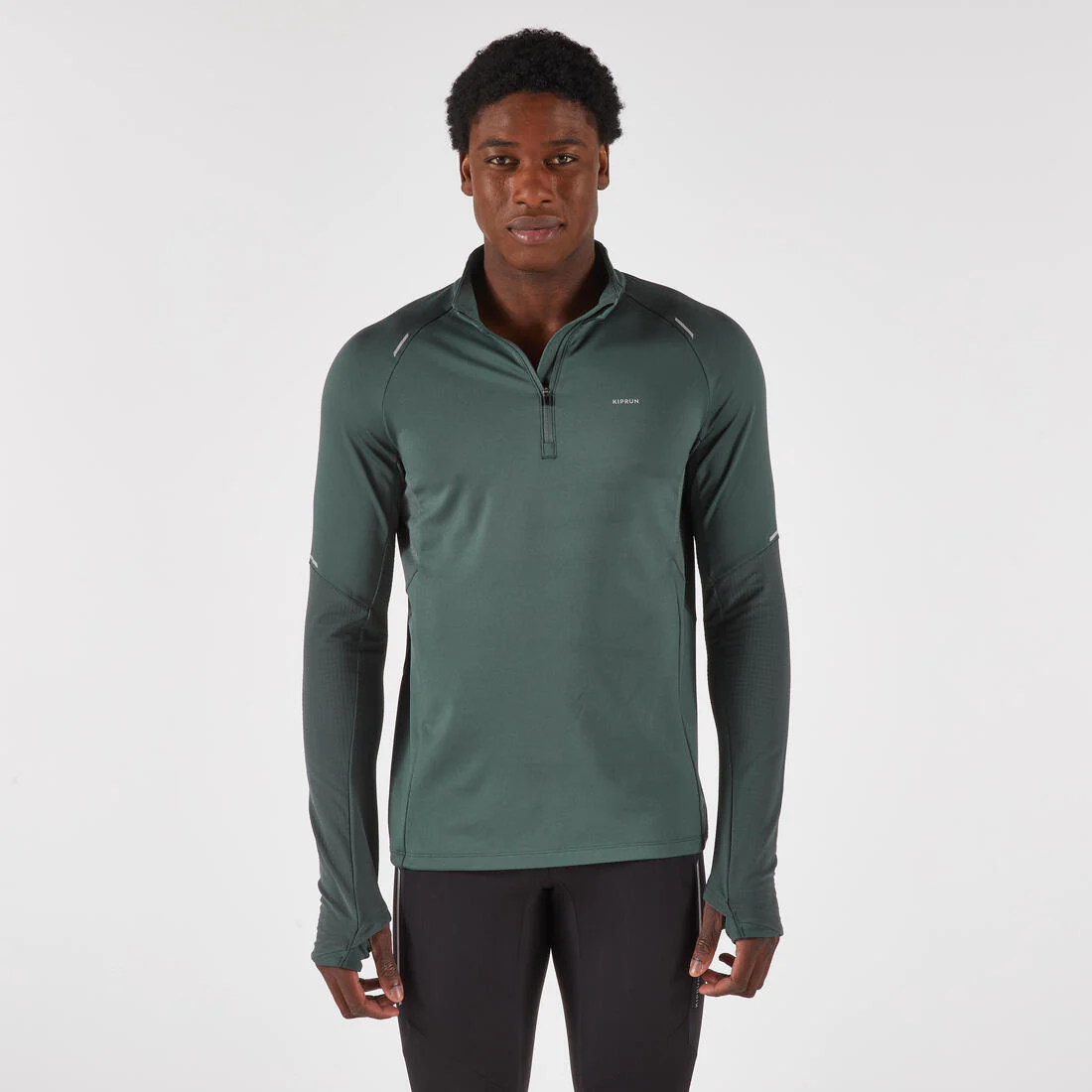 POLERA MANGA LARGA HOMBRE RUN 500 1/2 CIERRE