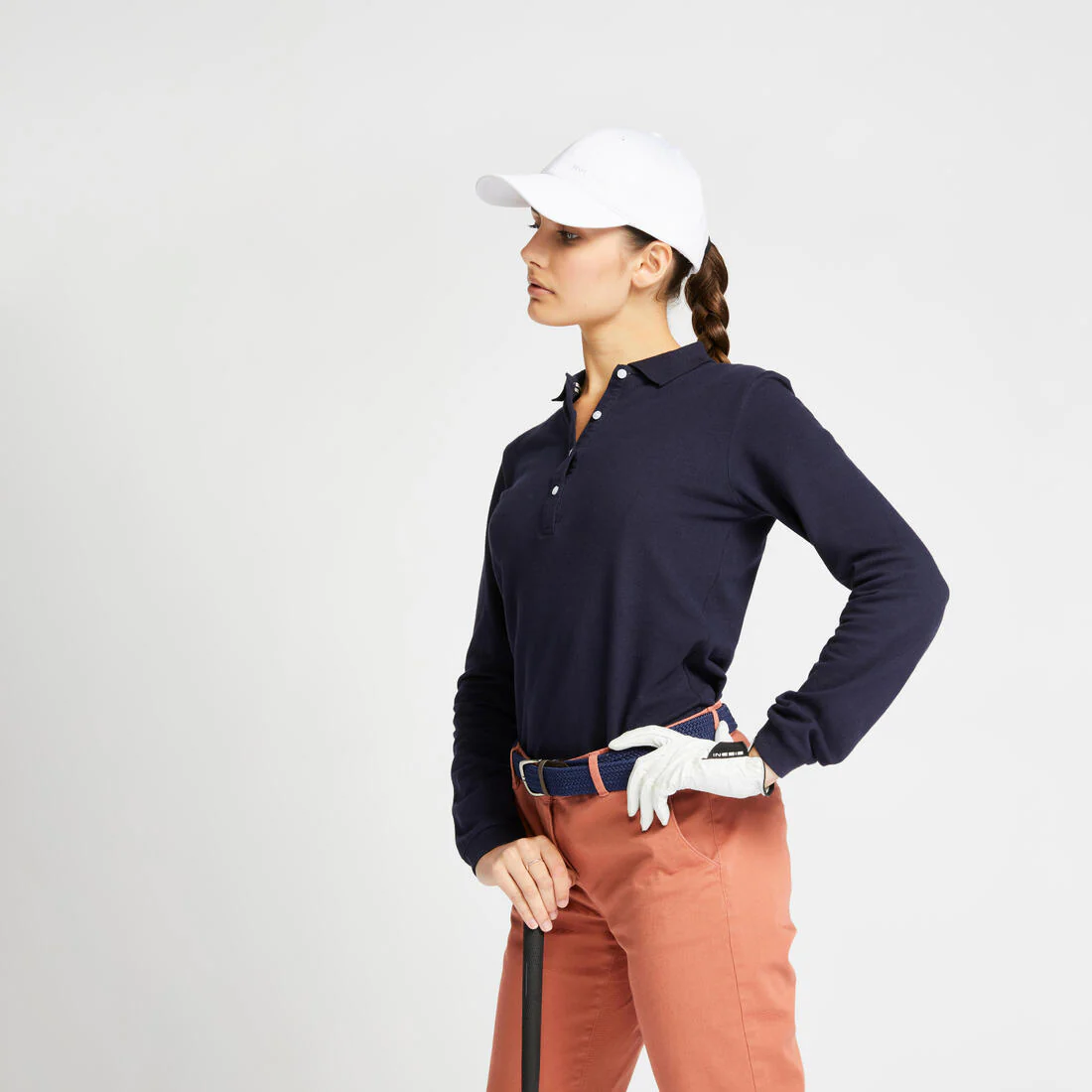 POLERA PIQUÉ MANGA LARGA GOLF MW500 AZUL
