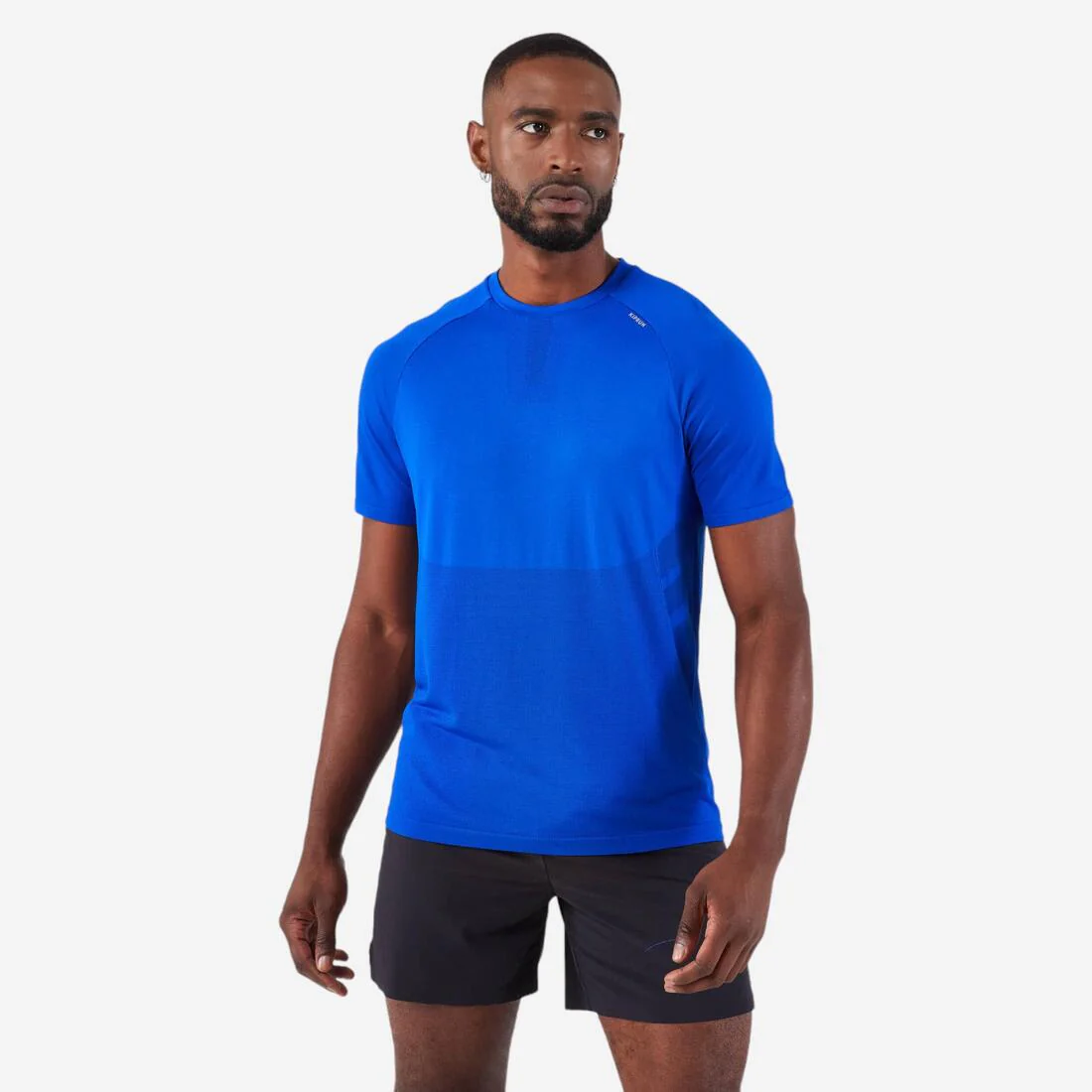 T-shirt de running sans coutures homme - kiprun run 500 confort noir