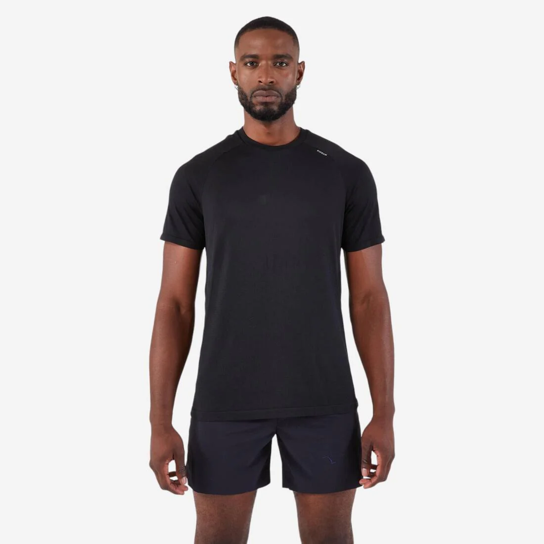 T-shirt de running sans coutures homme - kiprun run 500 confort noir - Image 2