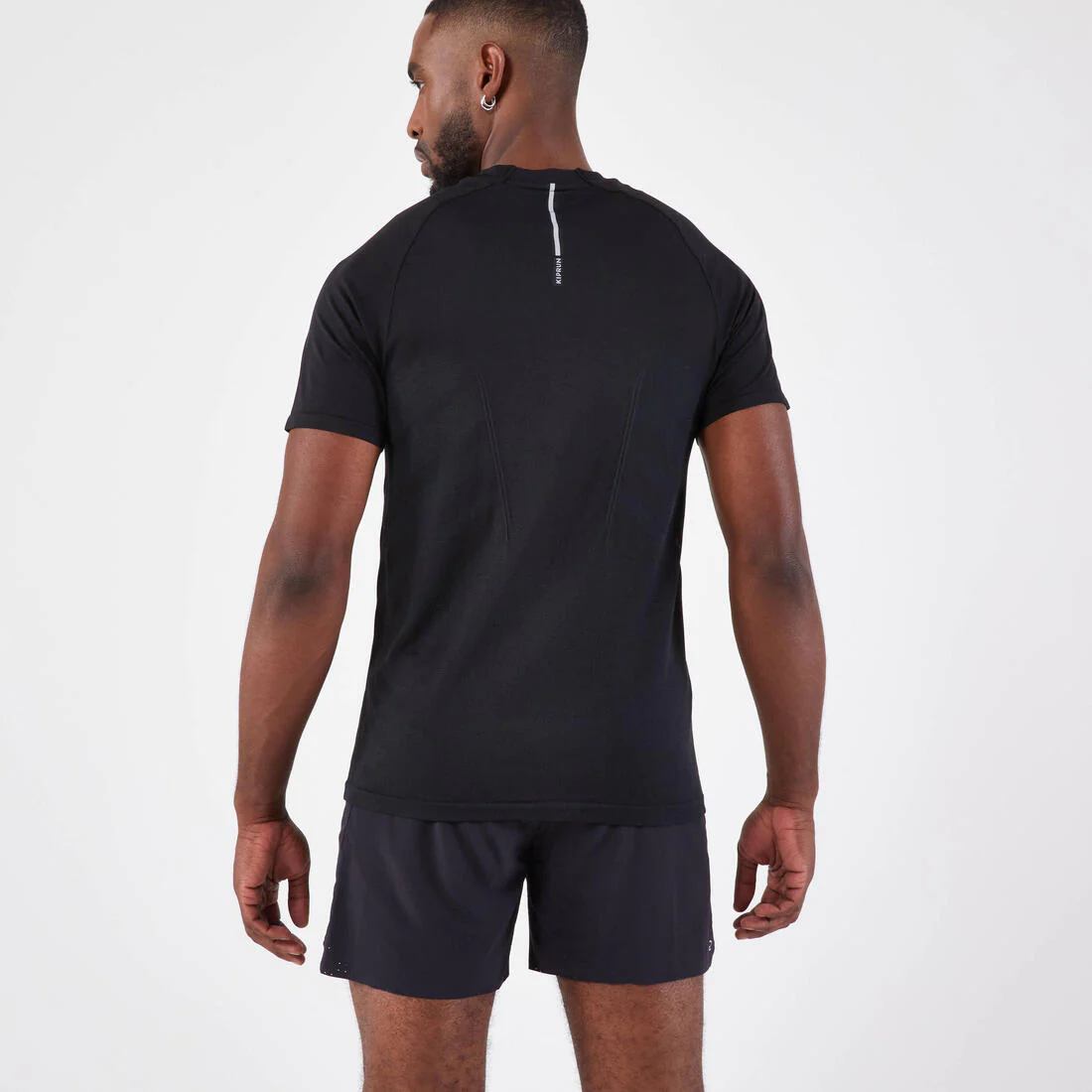 T-shirt de running sans coutures homme - kiprun run 500 confort noir - Image 8