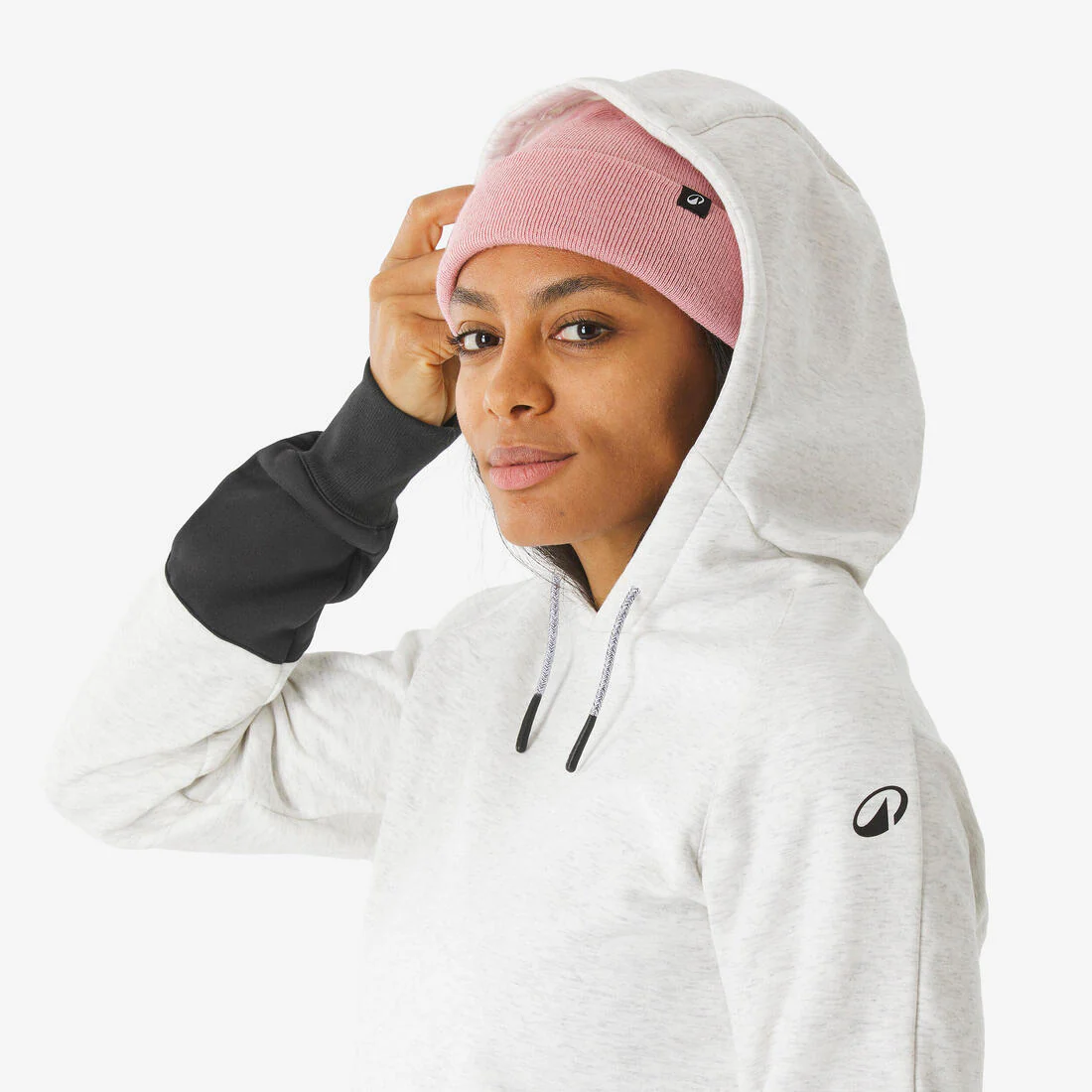 POLERÓN SNOWBOARD GORRO MUJER BEIGE Y NEGRO - Image 12