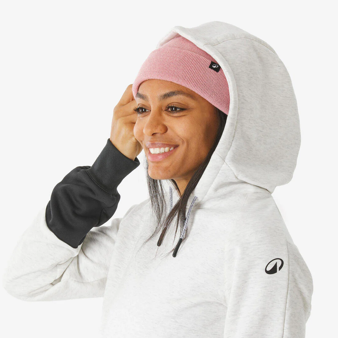 POLERÓN SNOWBOARD GORRO MUJER BEIGE Y NEGRO - Image 13