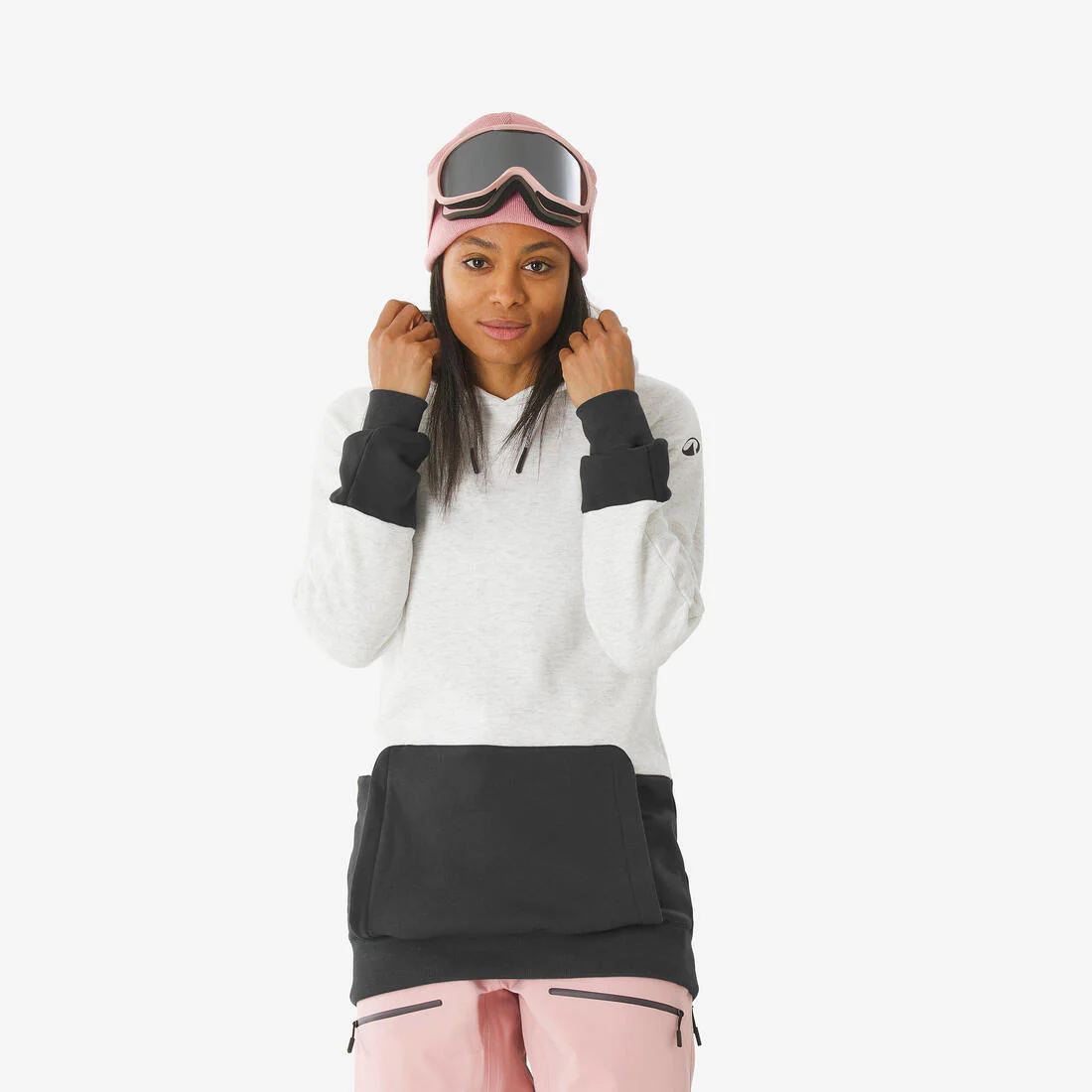 POLERÓN SNOWBOARD GORRO MUJER BEIGE Y NEGRO - Image 6