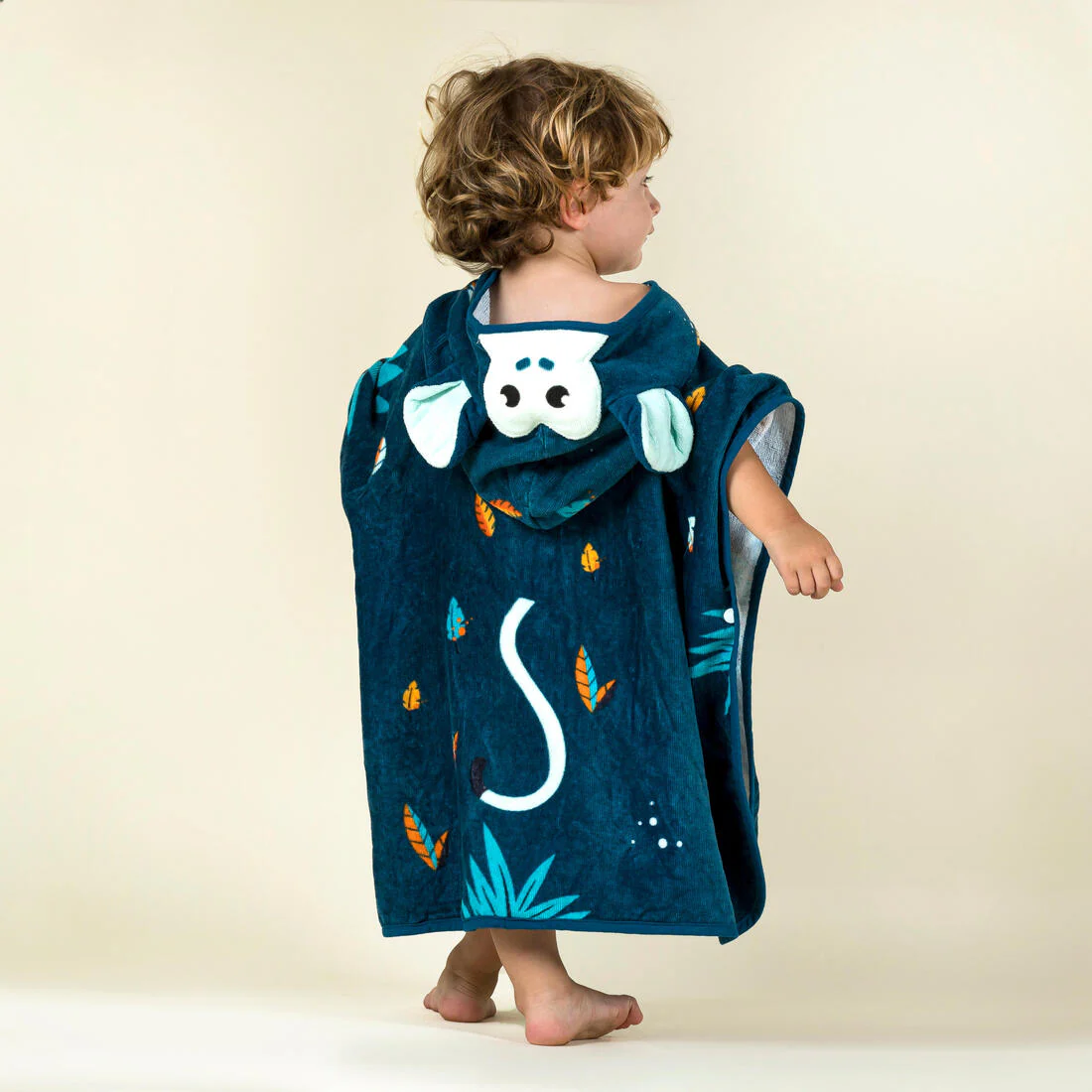 PONCHO DE BAÑO BEBÉS AZUL OSCURO ALGODÓN MONO - Image 2