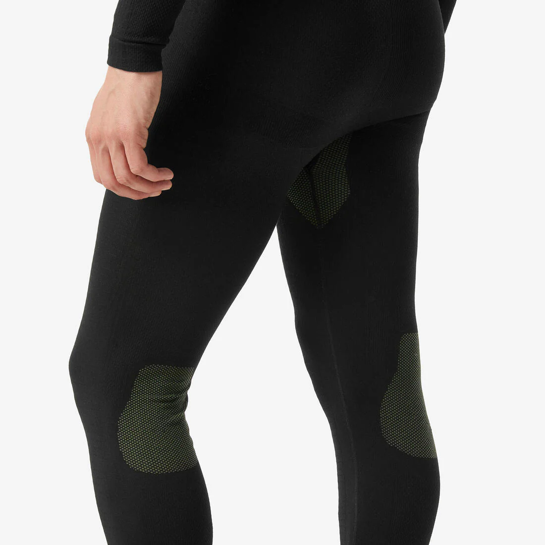 Pantalón térmico de esquí seamless hombre, BL 500 Soft - negro y caqui - Image 4