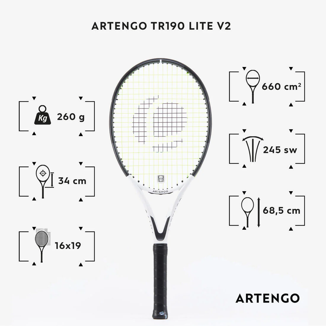 RAQUETA DE TENIS ADULTO TR190 LITE V2 - Image 2