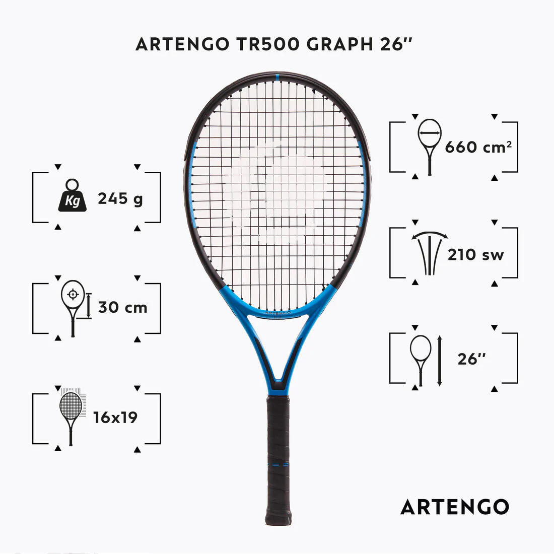 RAQUETA DE TENIS NIÑOS TR500 GRAPH 26" - Image 2