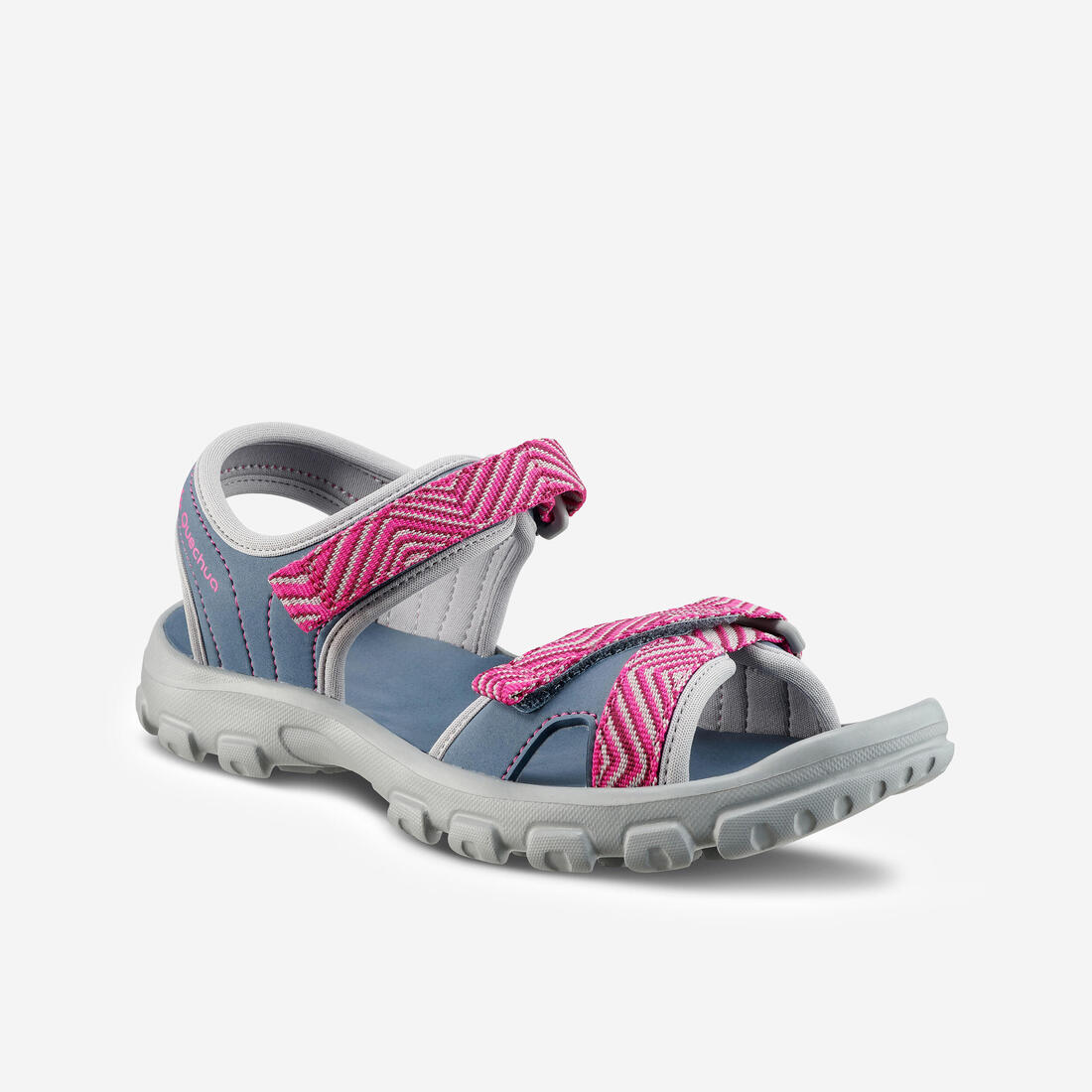 SANDALIAS SENDERISMO NIÑOS MH100 AZUL/ROSADO