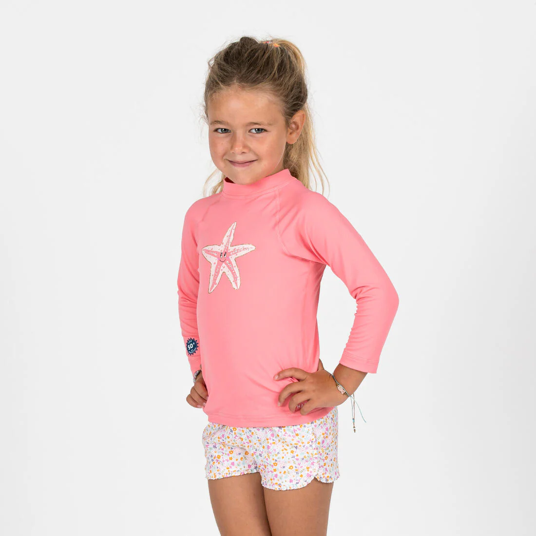 Bermudas Bebés/Niños Blanco-Rosa Estampado Flores - Image 3