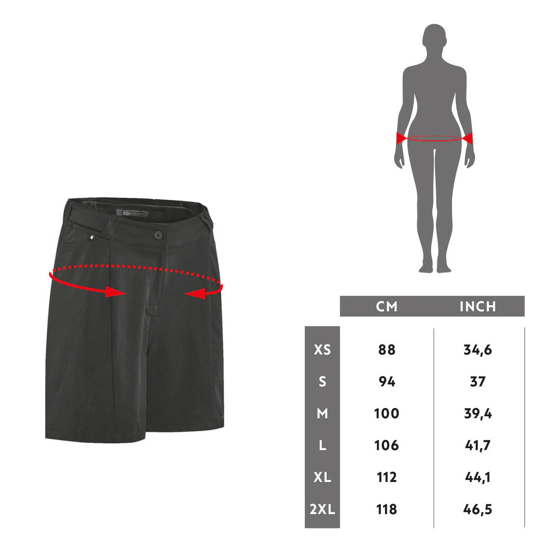 Shorts Ciclismo MTB Expl 500 Mujer Negro - Image 6