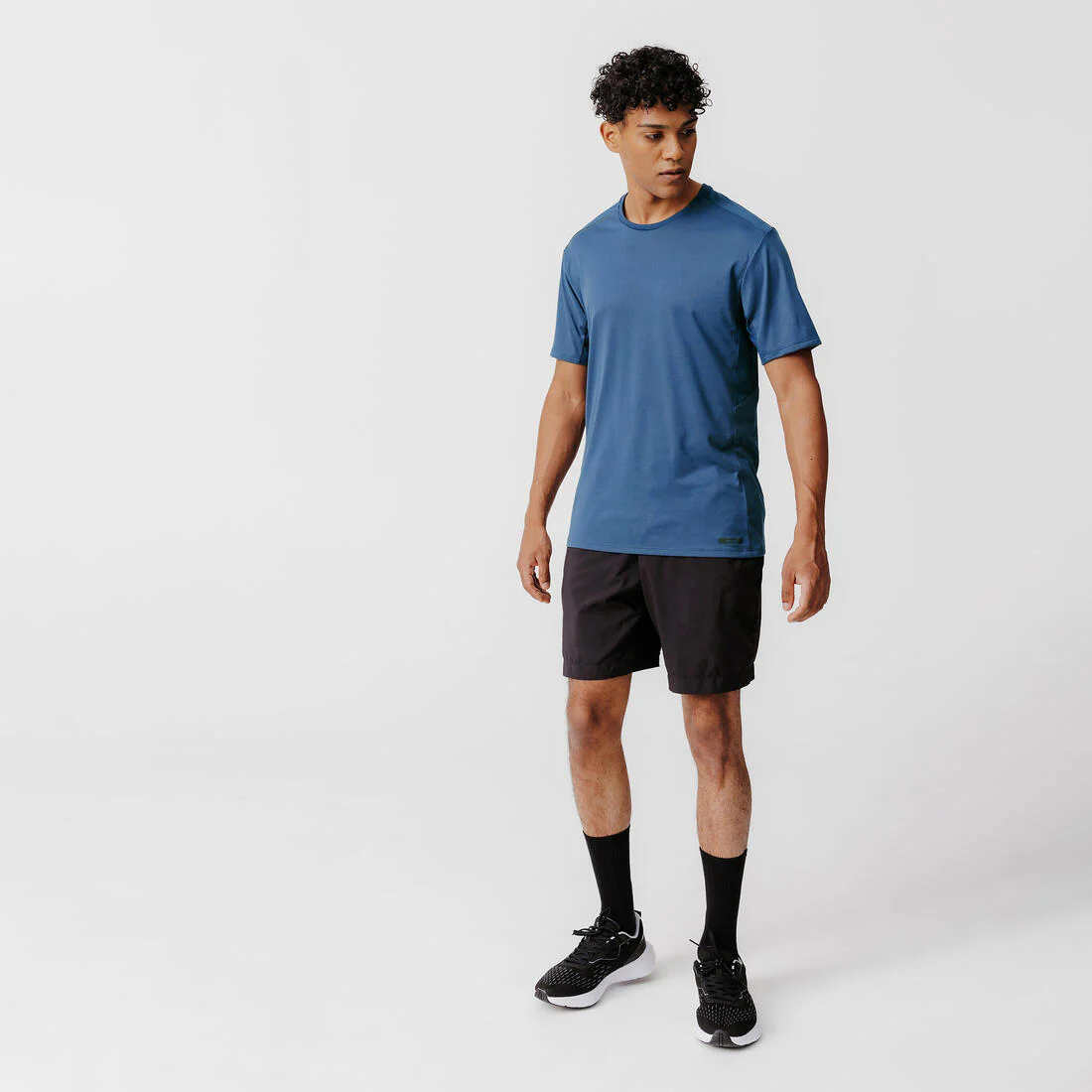 Shorts running transpirable 2 en 1 hombre - Dry 550 negro - Image 3