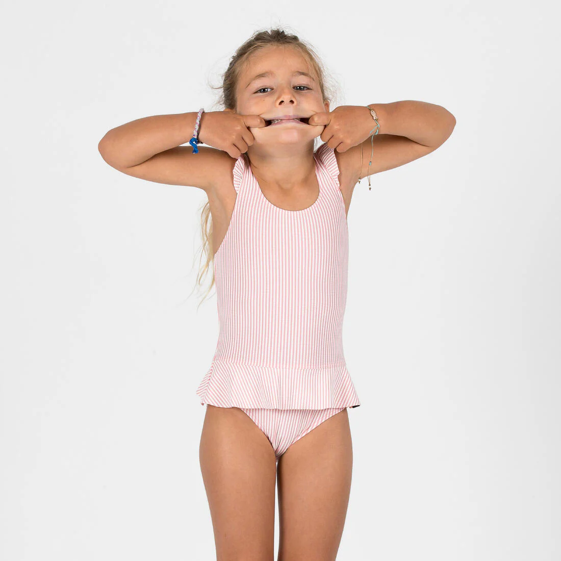 TRAJE DE BAÑO BEBÉ NIÑA RAYAS FALDA - Image 2
